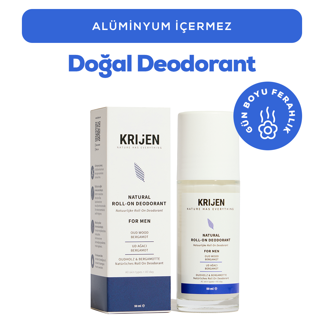 Ud Ağacı & Bergamot Erkek Roll-On Deodorant | Alüminyum İçermez + %100
