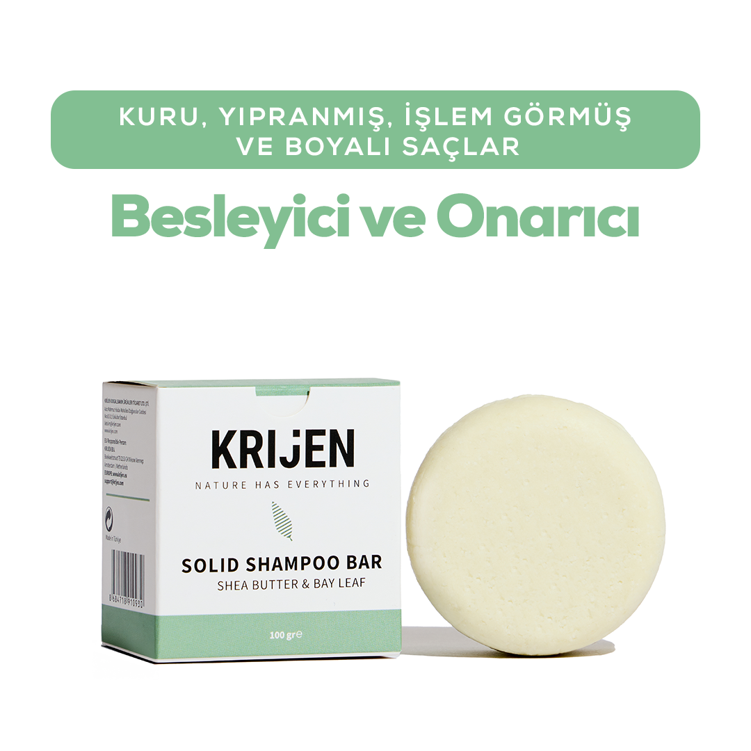 Shea Butter & Defne Katı Şampuan 100 Gr| Panthenol + Doğal Yağlar