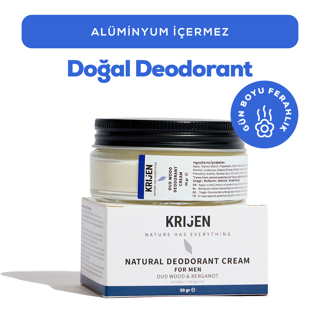 Ud Ağacı & Bergamot Erkek Krem Deodorant | Alüminyum İçermez + %100 Bitkisel