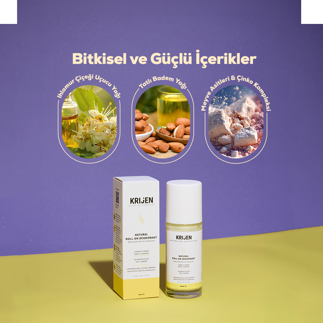 Ihlamur Çiçeği & Tatlı Badem Roll-On Deodorant | Alüminyum İçermez + %100 Bitkisel