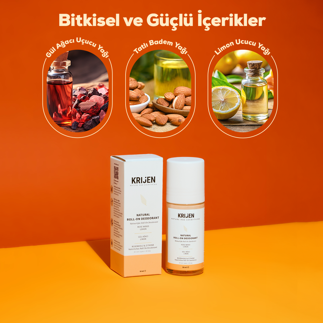 Gül Ağacı & Limon Roll-on Deodorant | Alüminyum İçermez + %100 Bitkisel