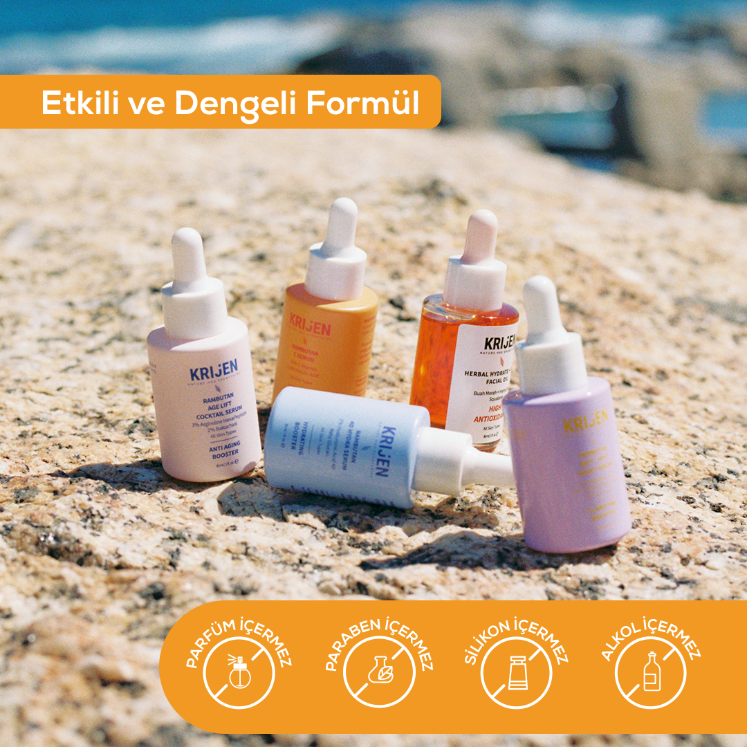Rambutan C Vitamin & Ferulik Asit Canlandırıcı Serum | Bitkisel Retinol + Hyaluronik Asit