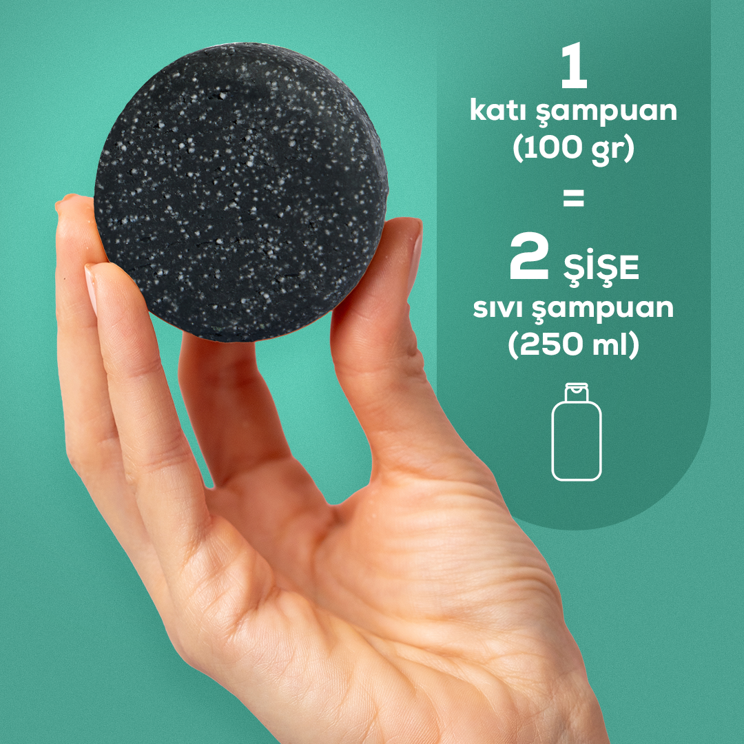 Aktif Karbon & Çay Ağacı Katı Şampuanı 100 Gr | Panthenol + Doğal Yağlar