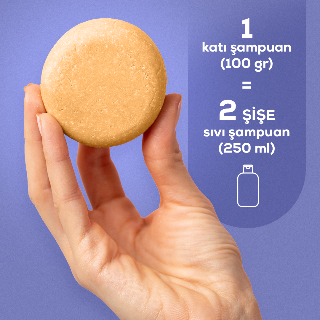 Argan & Lavanta Katı Şampuan 100 Gr | Bitkisel Keratin + E Vitamini