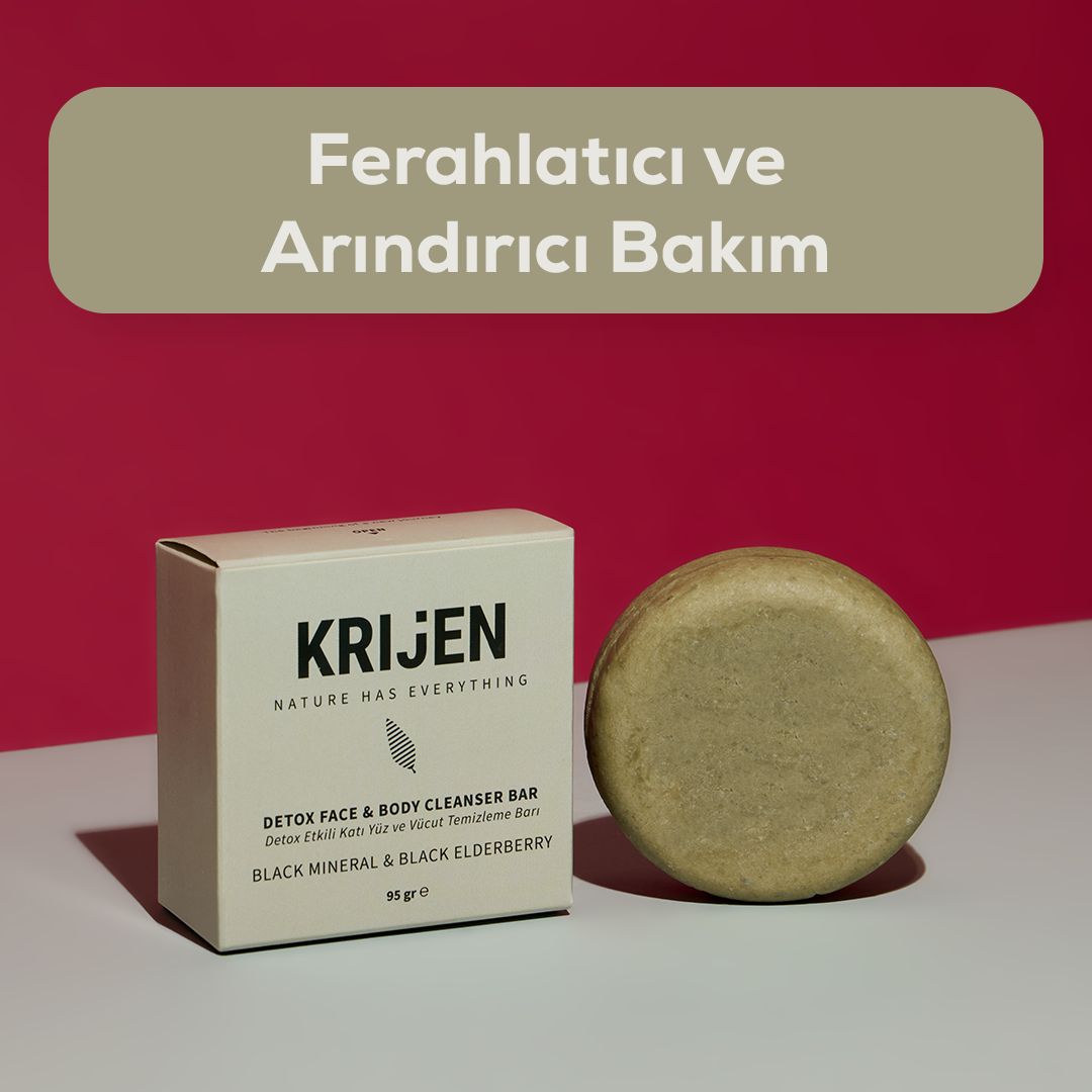 Detox Etkili Siyah Mineral & Kara Mürver Yüz ve Vücut Temizleme Barı | Karamürver Özü + Kaolin Kili