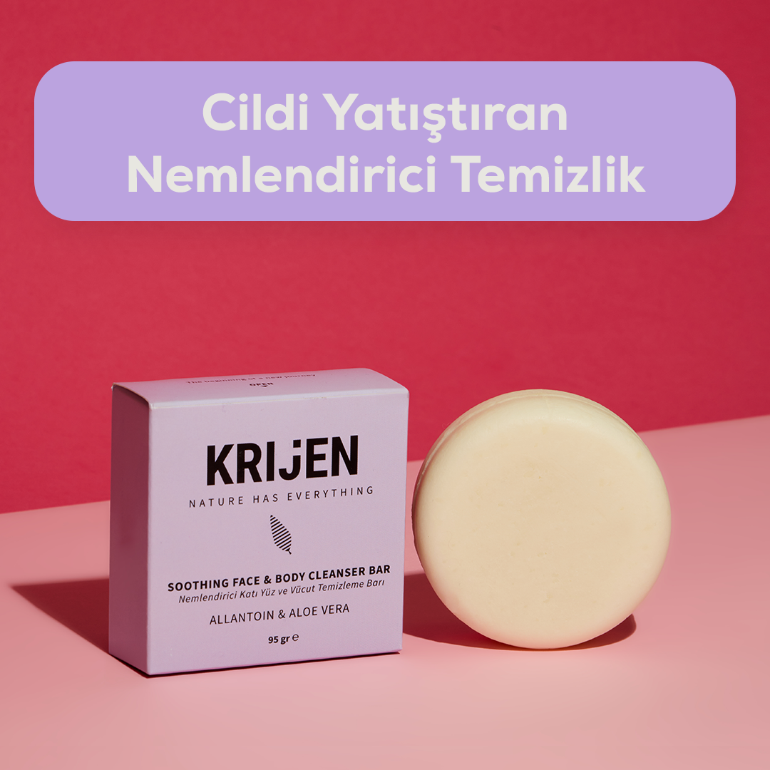 Nemlendirici Etkili Allantoin & Aloe Vera Yüz ve Vücut Temizleme Barı | Nar Çekirdeği Yağı + Ylang Ylang Yağı