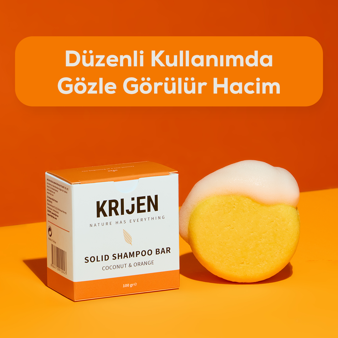Hindistan Cevizi & Portakal Kabuğu Katı Şampuan 100 Gr | E Vitamini + Doğal Yağlar