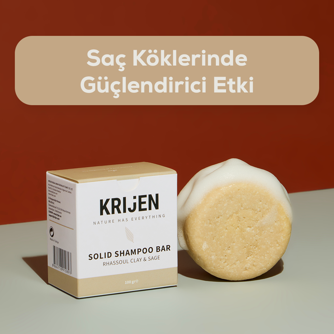 Rhassoul Kili & Adaçayı Katı Şampuan 100 Gr | Bitkisel Keratin + Panthenol