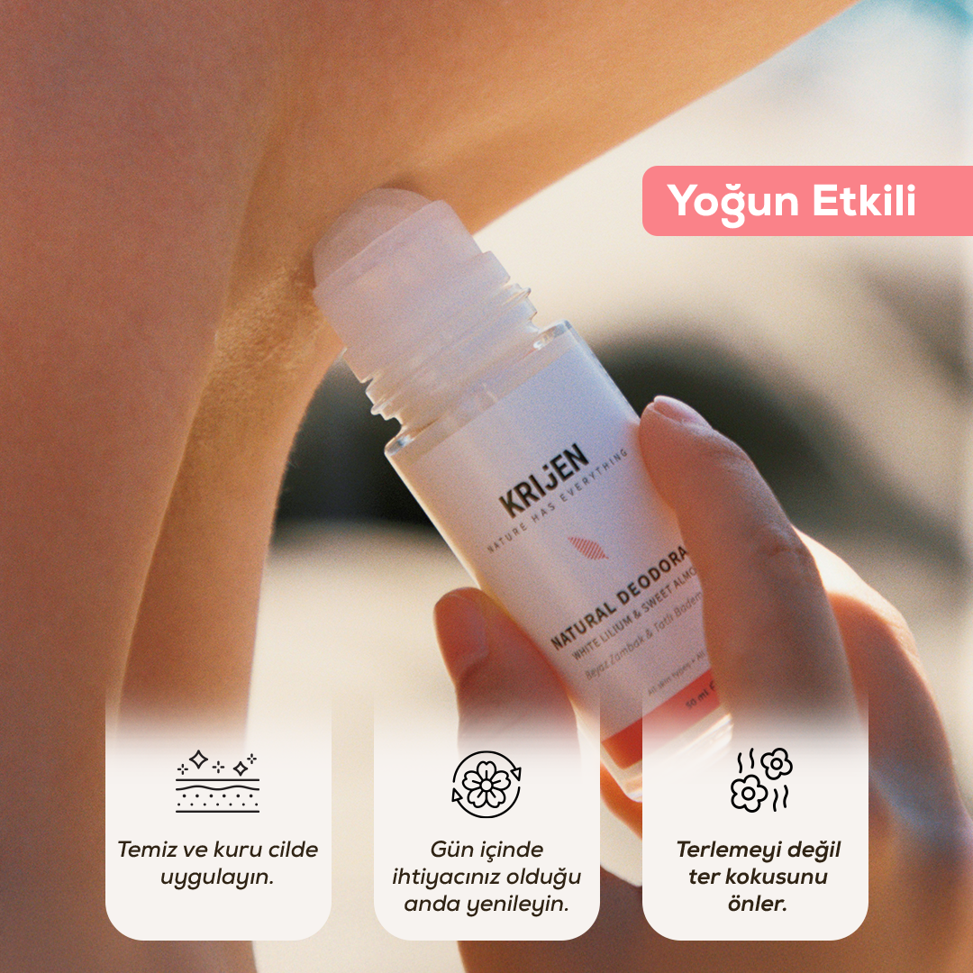 Beyaz Zambak & Tatlı Badem Roll-On Deodorant | Alüminyum İçermez + %100 Bitkisel