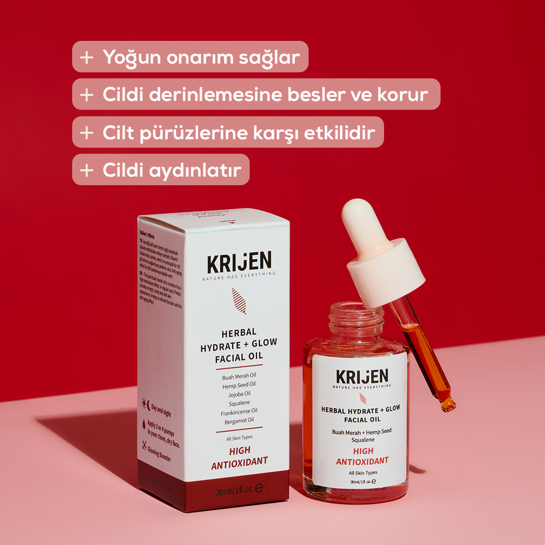 Buah Merah + Squalane Nemlendirici Yüz Bakım Yağı | Kenevir Tohumu + Akgünlük Yağı