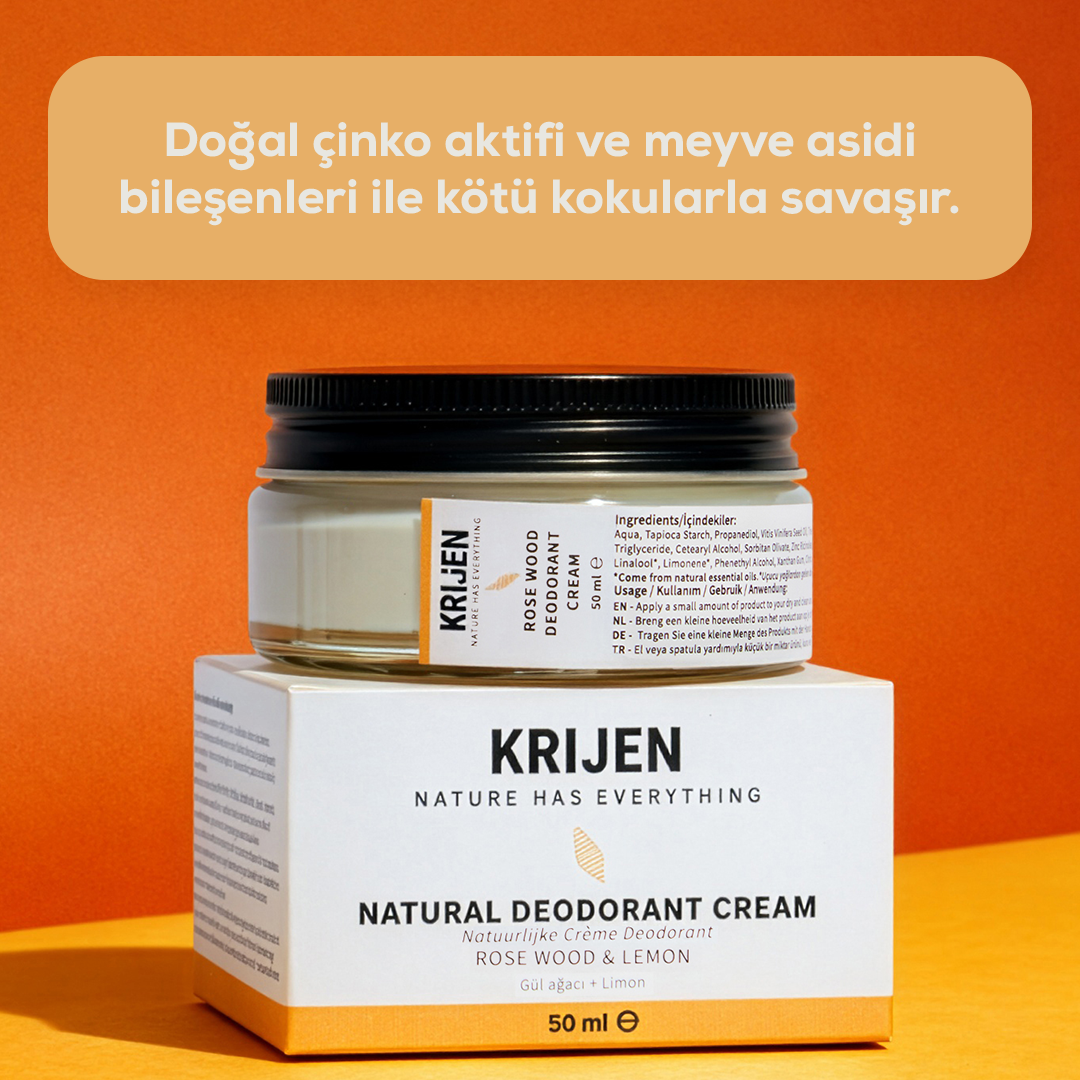 Gül Ağacı & Limon Krem Deodorant | Alüminyum İçermez + %100 Bitkisel