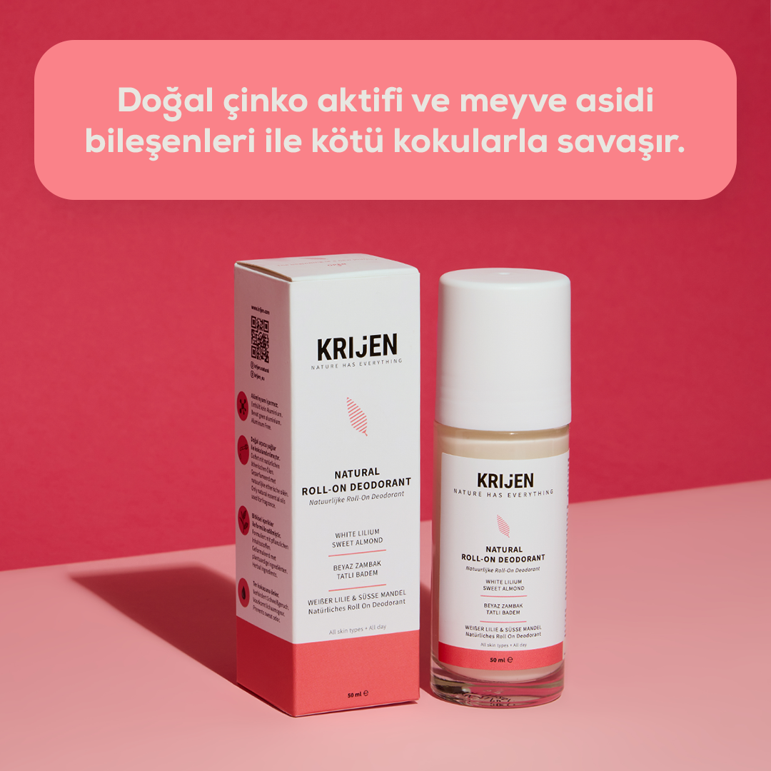 Beyaz Zambak & Tatlı Badem Roll-On Deodorant | Alüminyum İçermez + %100 Bitkisel