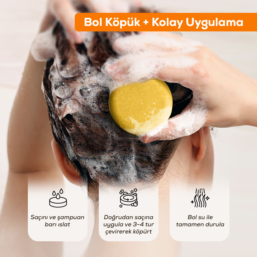 Hindistan Cevizi & Portakal Kabuğu Katı Şampuan 100 Gr | E Vitamini + Doğal Yağlar