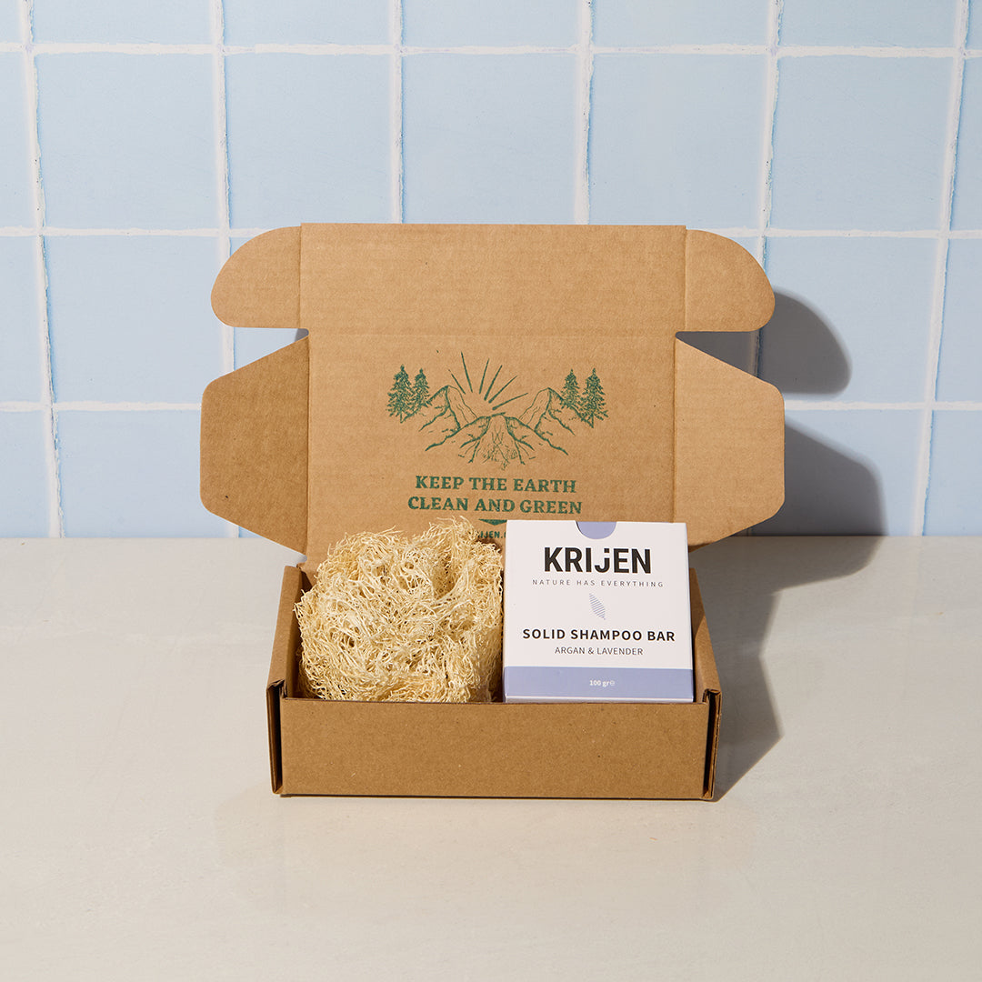 Krijen Katı Şampuan 100 GR + Kabak Lifi Set
