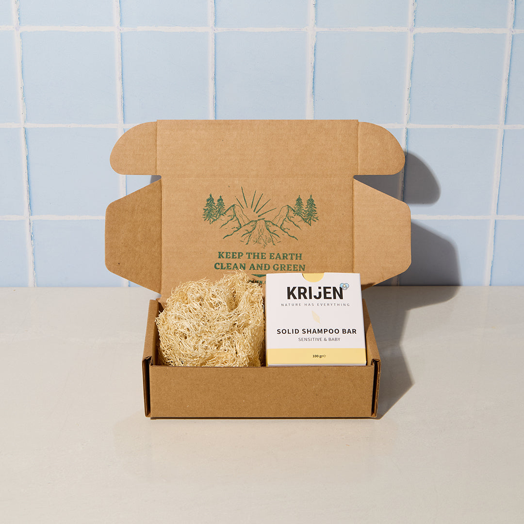 Krijen Katı Şampuan 100 GR + Kabak Lifi Set