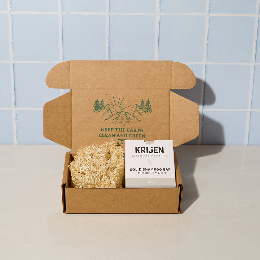 Krijen Katı Şampuan 100 GR + Kabak Lifi Set