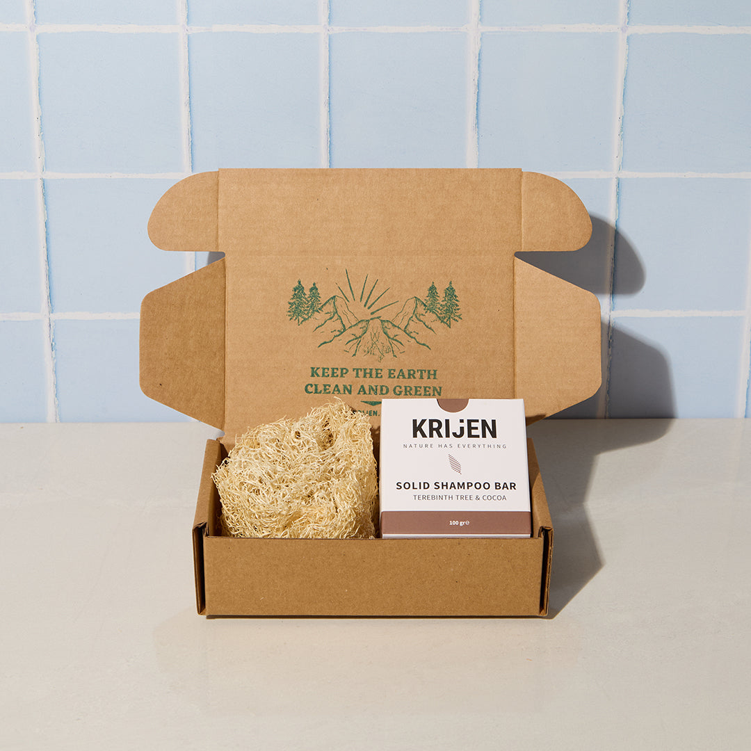 Krijen Katı Şampuan 100 GR + Kabak Lifi Set