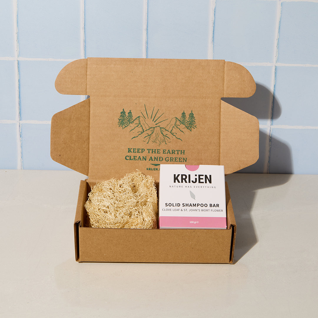 Krijen Katı Şampuan 100 GR + Kabak Lifi Set
