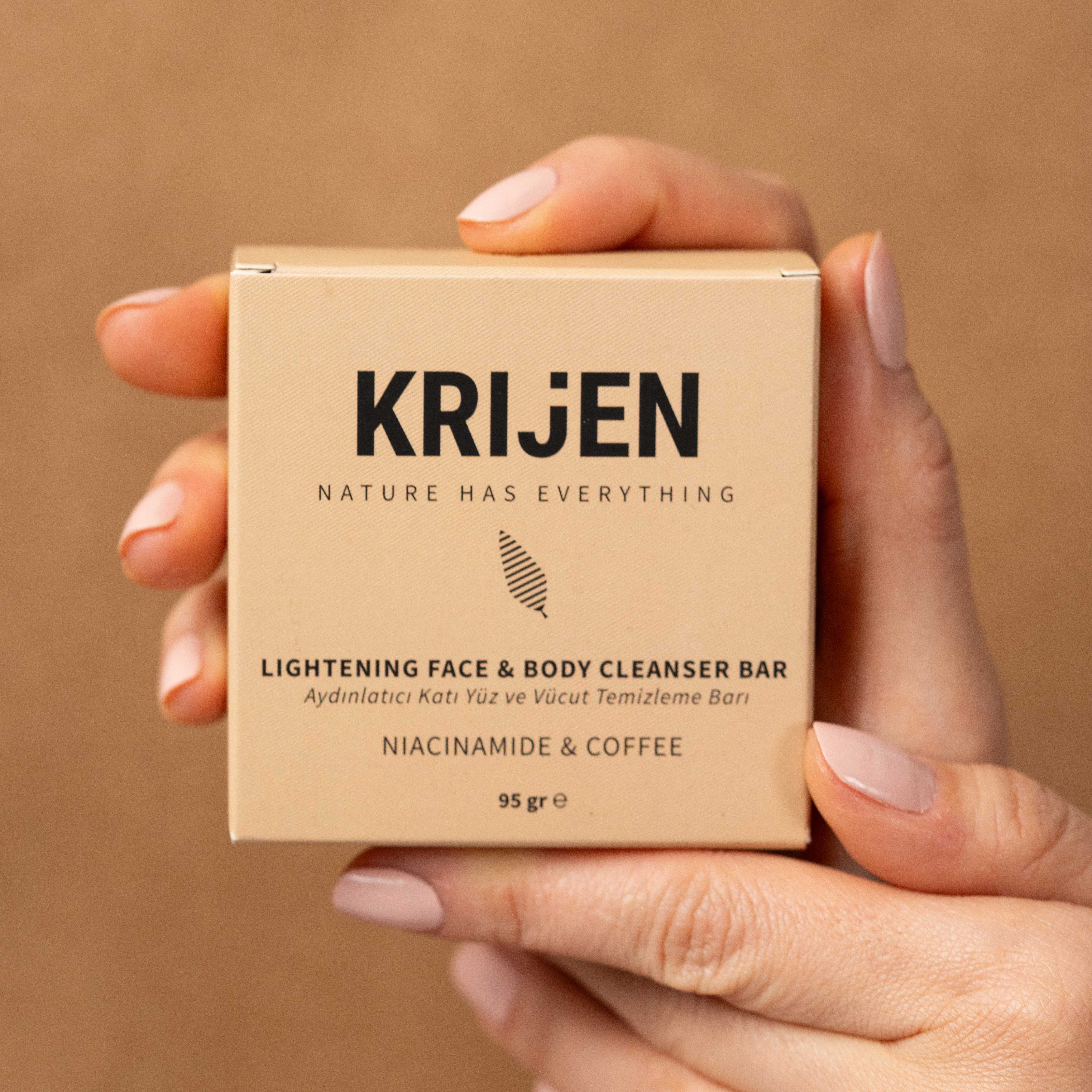 Aydınlatıcı Etkili Niacinamide & Kahve Yüz ve Vücut Temizleme Barı | Türk Kahvesi + Vanilya Yağı + Menengiç Yağı