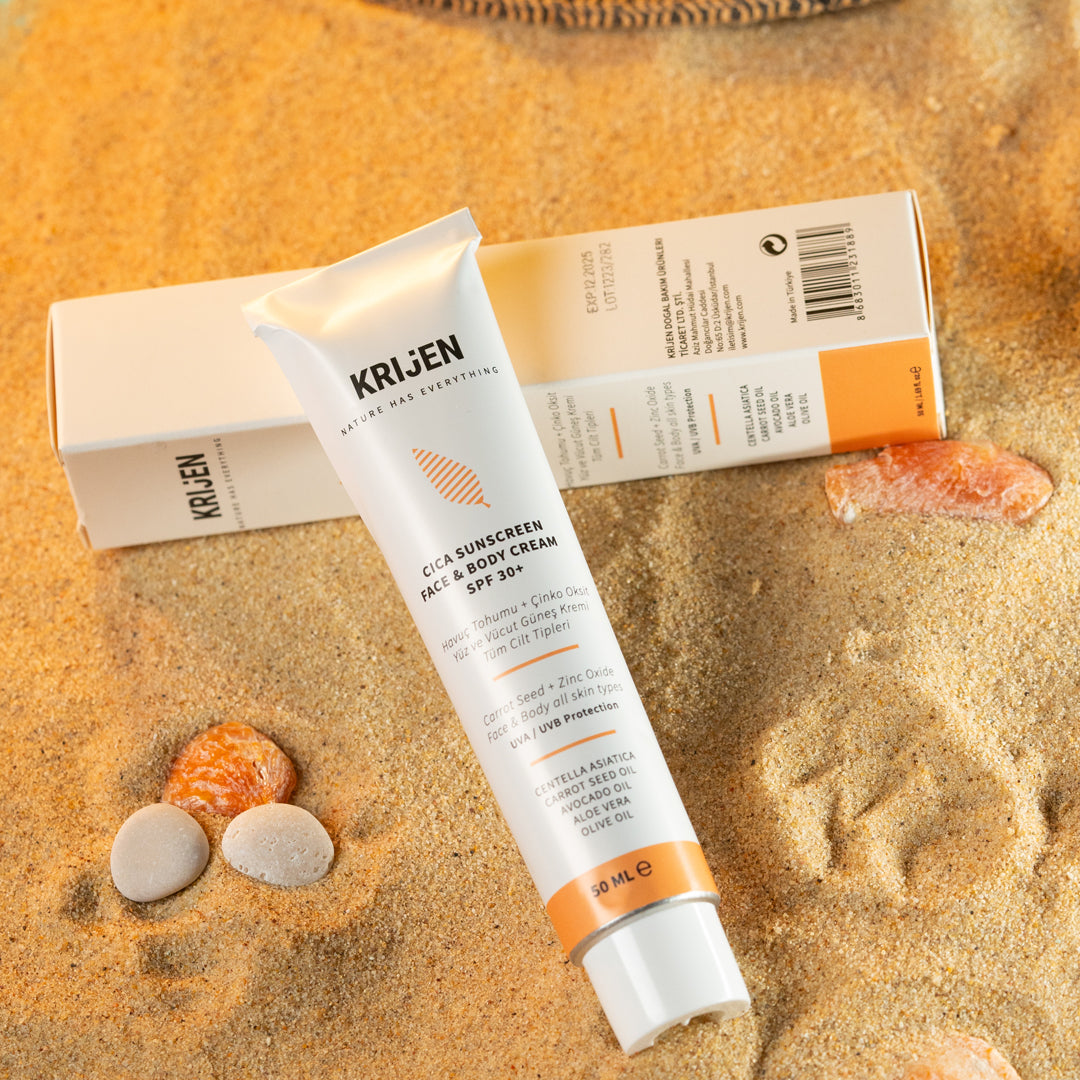 30+ SPF Güneş Koruyucu CICA Yüz ve Vücut Kremi | Çinko Minerali + Aloe Vera + Doğal Yağlar