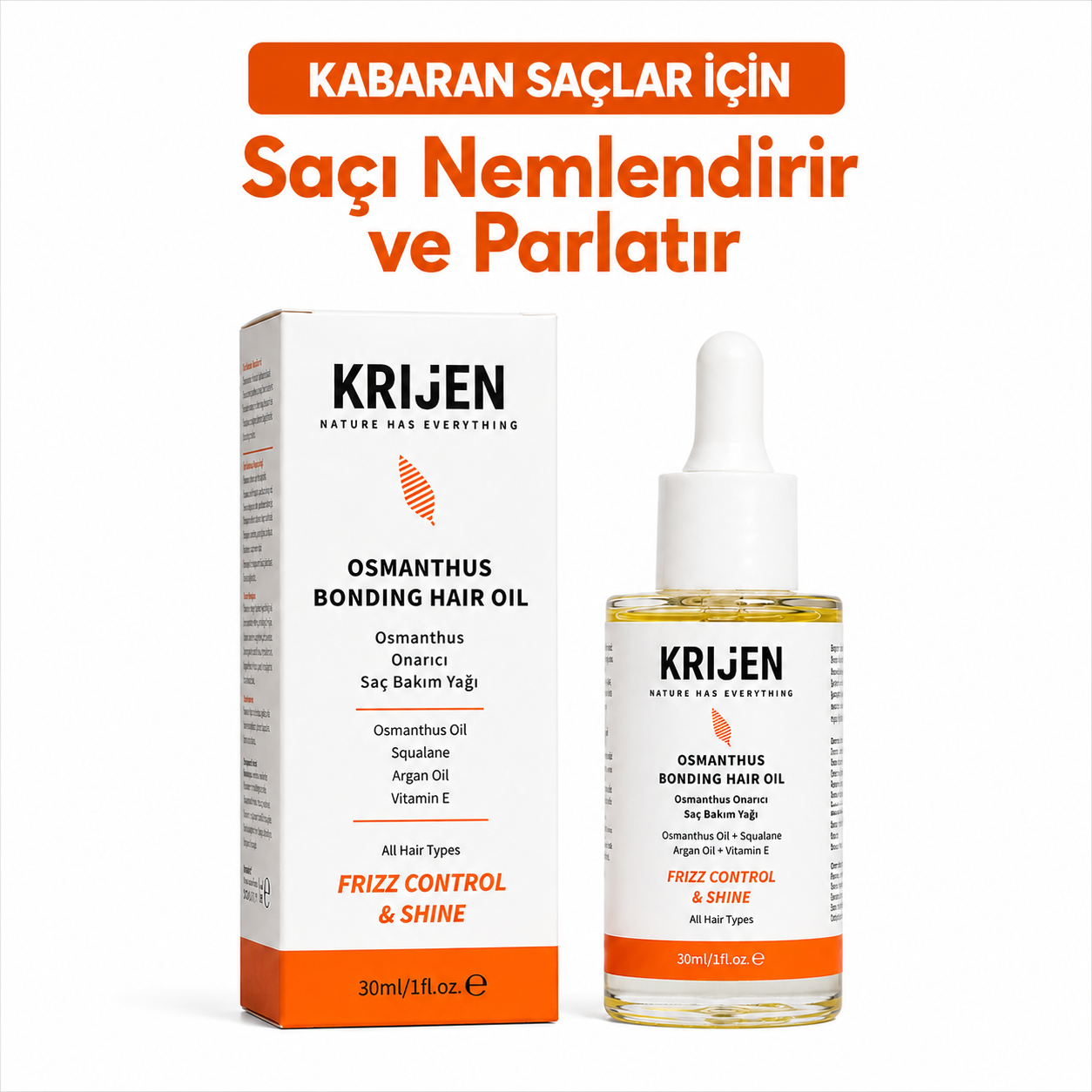 Osmanthus Besleyici Saç Bakım Yağı | Anti-Frizz & Parlak Görünüm 30 ml