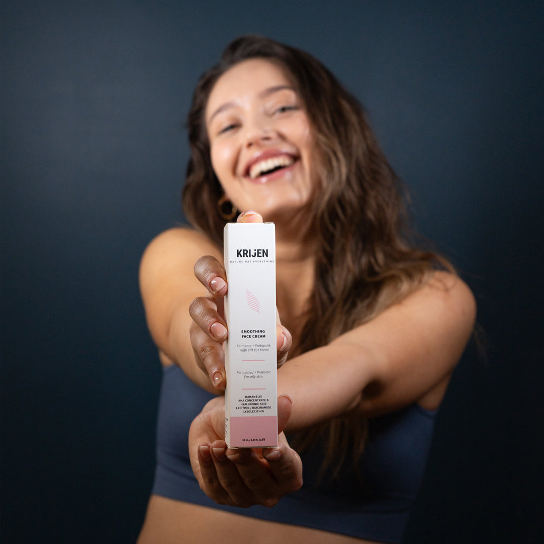 AHA + Lecithin | Fermente / Prebiyotik Yağlı Cilt Yüz Kremi | Niacinamide + Hamamelis Özü + Hyaluronik Asit