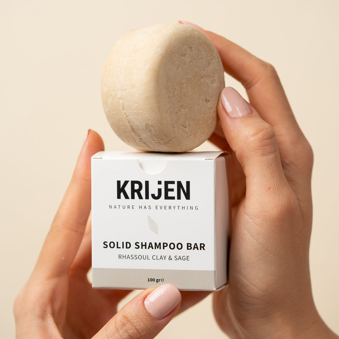 Rhassoul Kili & Adaçayı Katı Şampuan | Bitkisel Keratin + E Vitamini + Panthenol + Doğal Yağlar
