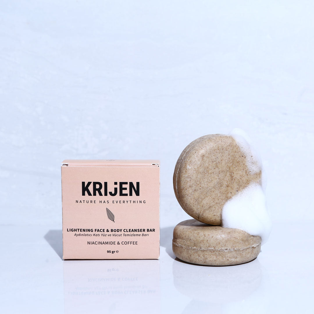 Aydınlatıcı Etkili Niacinamide & Kahve Yüz ve Vücut Temizleme Barı | Türk Kahvesi + Vanilya Yağı + Menengiç Yağı