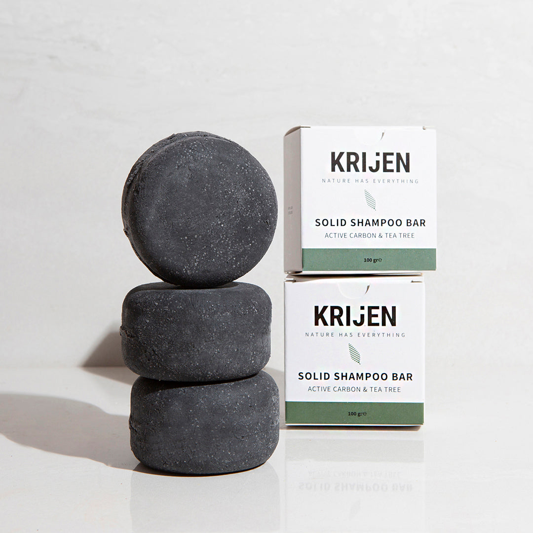 Aktif Karbon & Çay Ağacı Katı Şampuanı | Bitkisel Keratin + E Vitamini + Panthenol + Doğal Yağlar