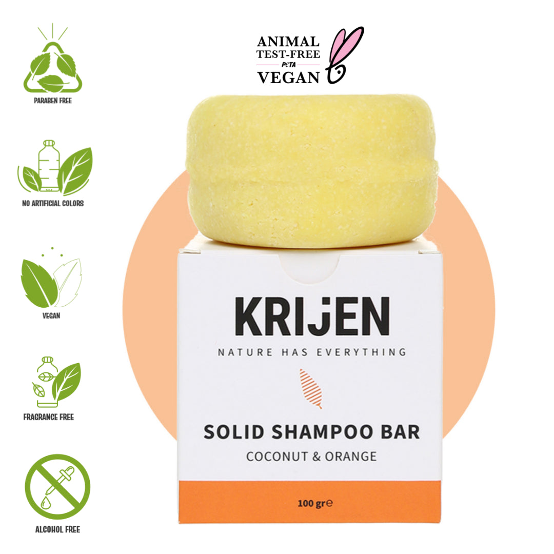 Hindistan Cevizi & Portakal Kabuğu Katı Şampuan 100 Gr | E Vitamini + Doğal Yağlar