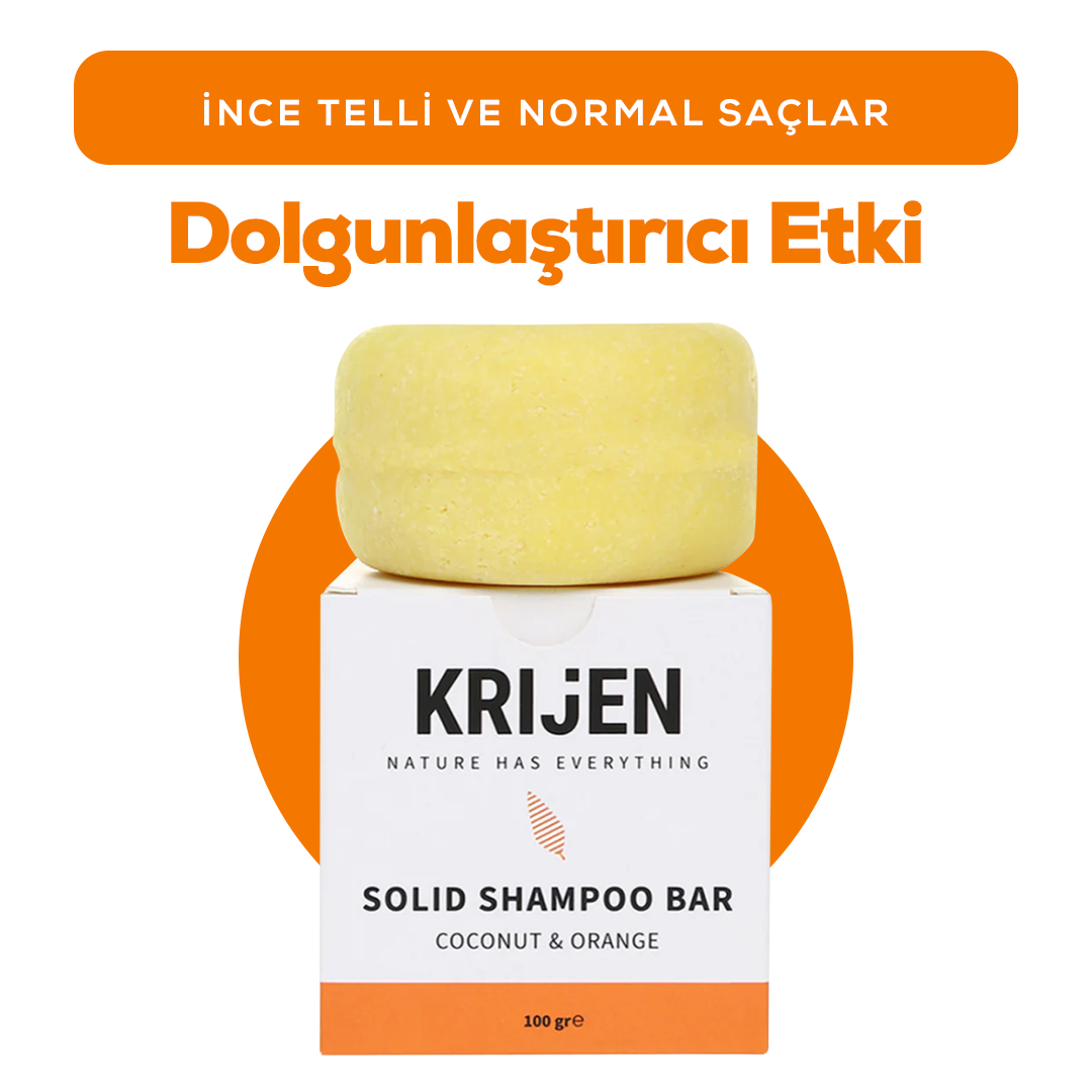 Hindistan Cevizi & Portakal Kabuğu Katı Şampuan 100 Gr | E Vitamini + Doğal Yağlar