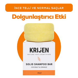 Hindistan Cevizi & Portakal Kabuğu Katı Şampuan 100 Gr | E Vitamini + Doğal Yağlar