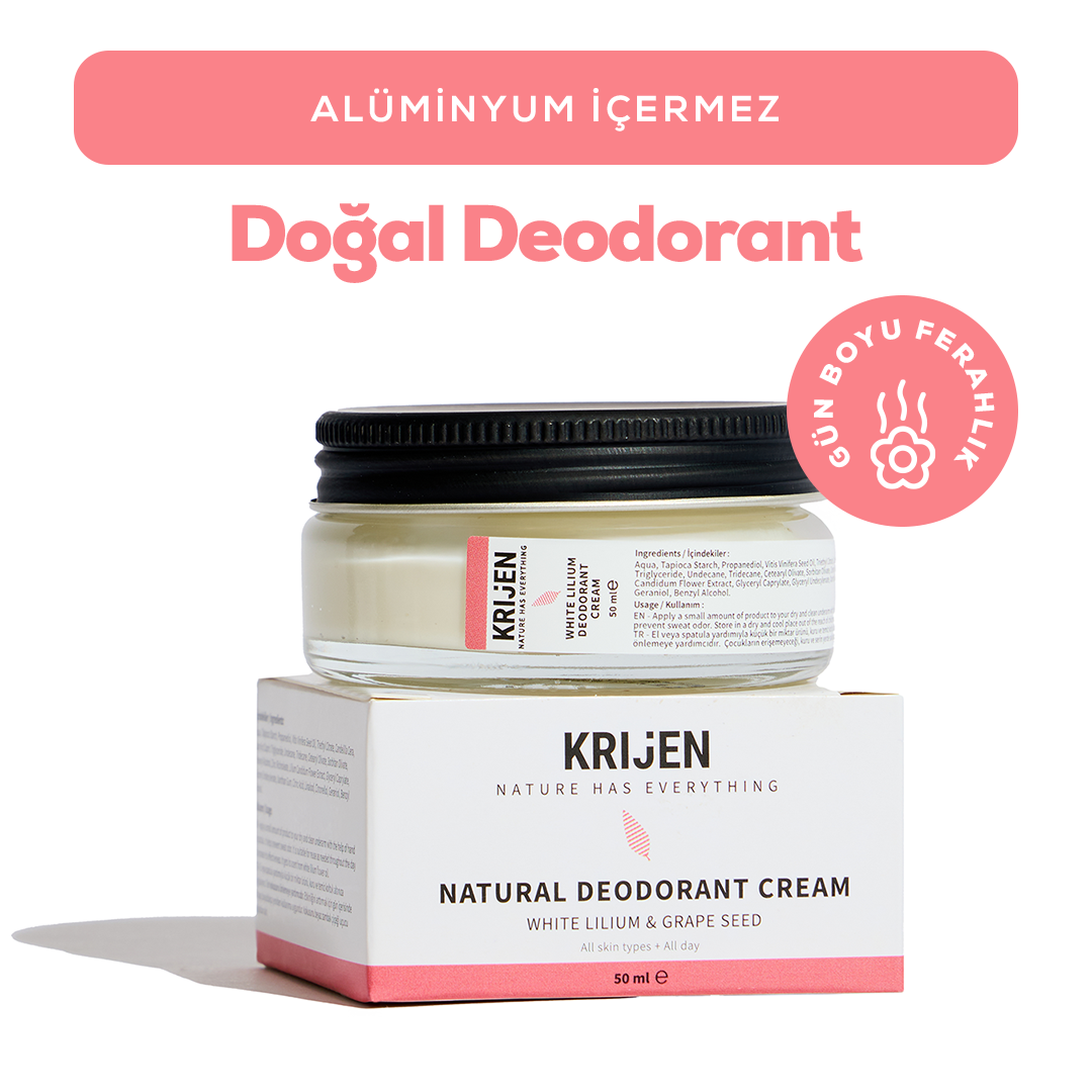 Beyaz Zambak & Üzüm Çekirdeği Krem Deodorant |  Alüminyum İçermez + %100 Bitkisel