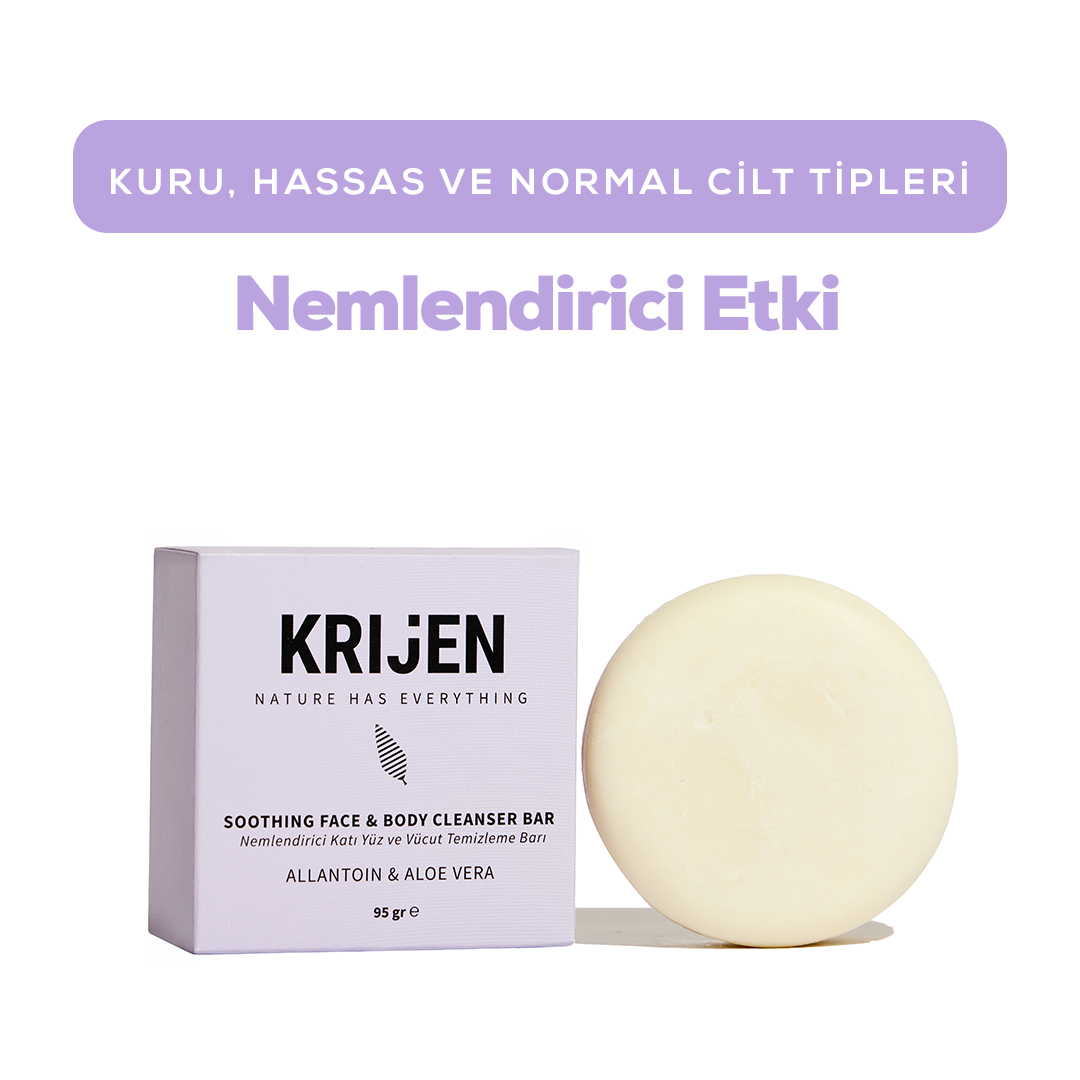 Nemlendirici Etkili Allantoin & Aloe Vera Yüz ve Vücut Temizleme Barı | Nar Çekirdeği Yağı + Ylang Ylang Yağı