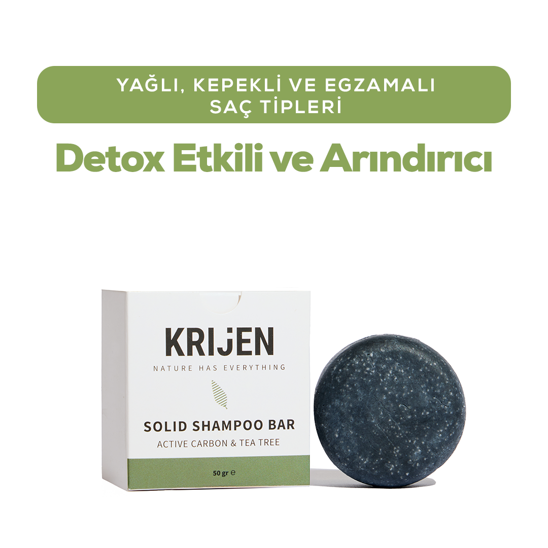 Aktif Karbon & Çay Ağacı Katı Şampuanı 50 Gr - Deneme Boy