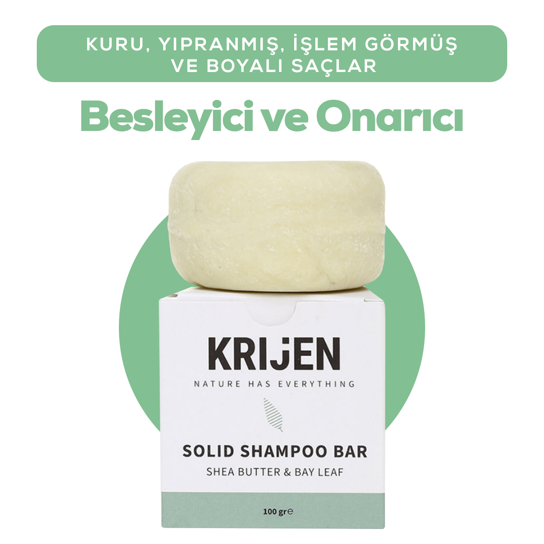 Shea Butter & Defne Katı Şampuan 100 Gr| Panthenol + Doğal Yağlar