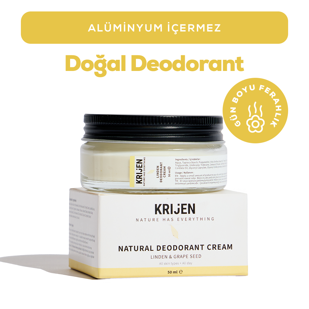 Ihlamur Çiçeği & Üzüm Çekirdeği Krem Deodorant |  Alüminyum İçermez + %100 Bitkisel