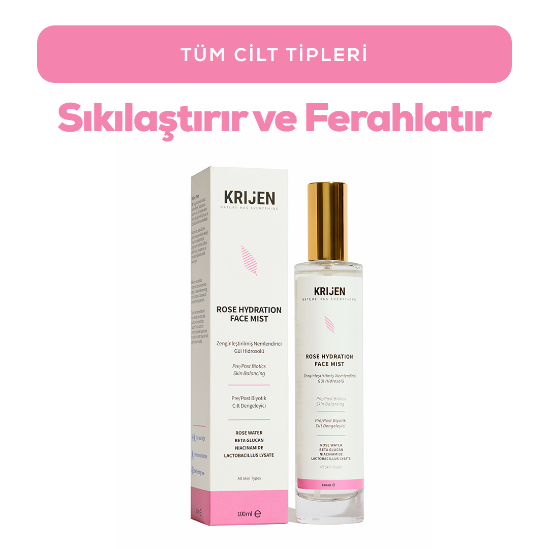 Zenginleştirilmiş Nemlendirici Gül Hidrosolü - Niacinamide & Gül Mayası