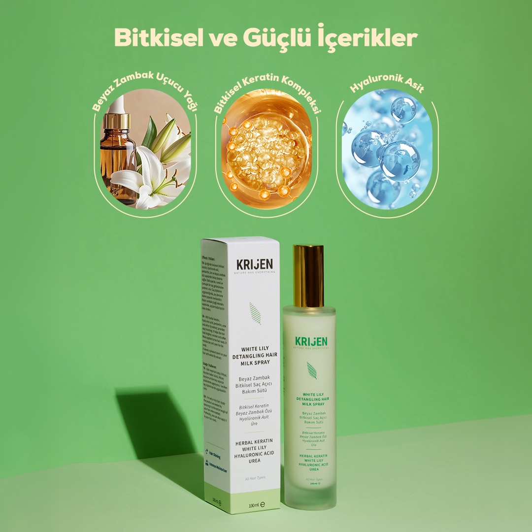 Beyaz Zambak Kolay Tarama Sağlayan Bitkisel Keratin Sütü | Hyaluronik Asit + Pentavitin