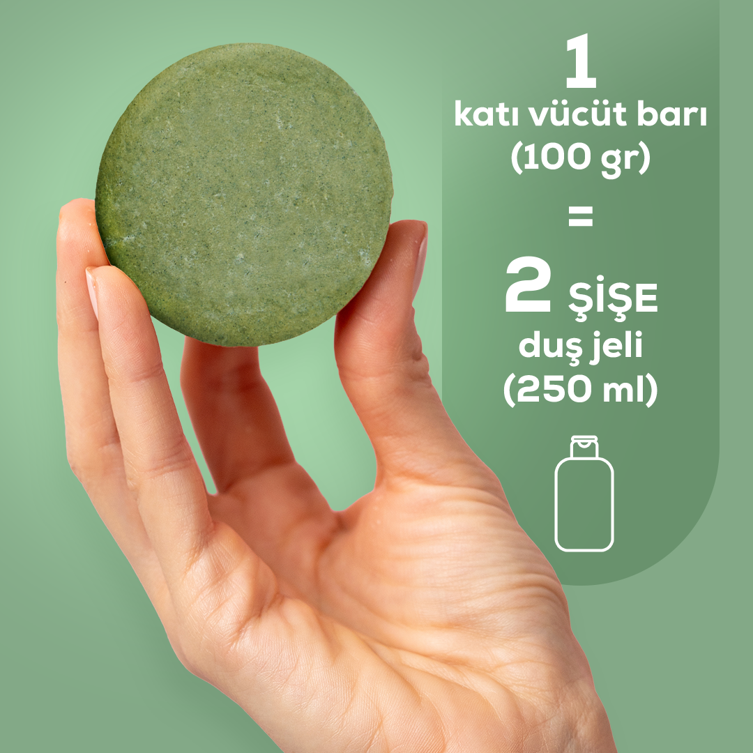 Canlandırıcı Etkili Spirulina & Hamamelis Yüz ve Vücut Temizleme Barı | Greyfurt Yağı + Mandalina Yağı