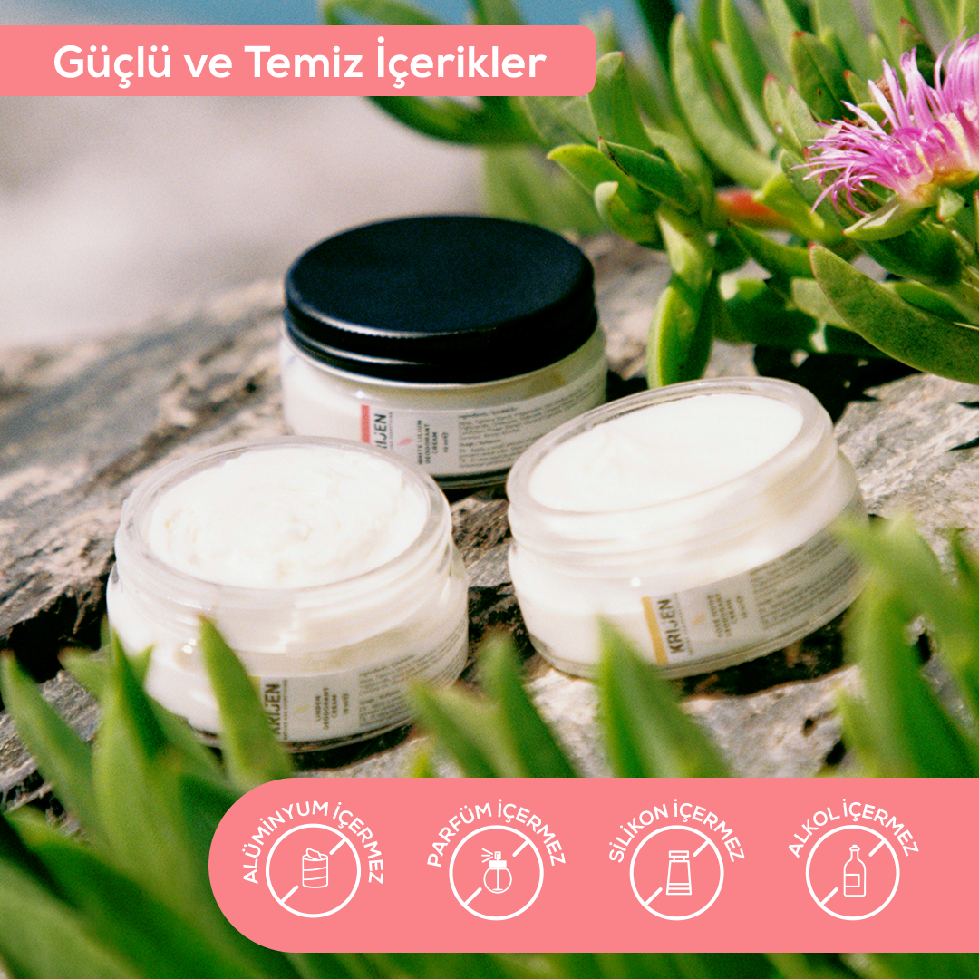 Beyaz Zambak & Üzüm Çekirdeği Krem Deodorant |  Alüminyum İçermez + %100 Bitkisel
