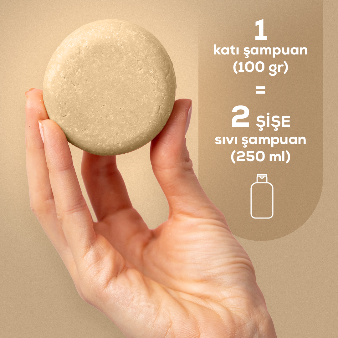 Rhassoul Kili & Adaçayı Katı Şampuan 100 Gr | Bitkisel Keratin + Panthenol
