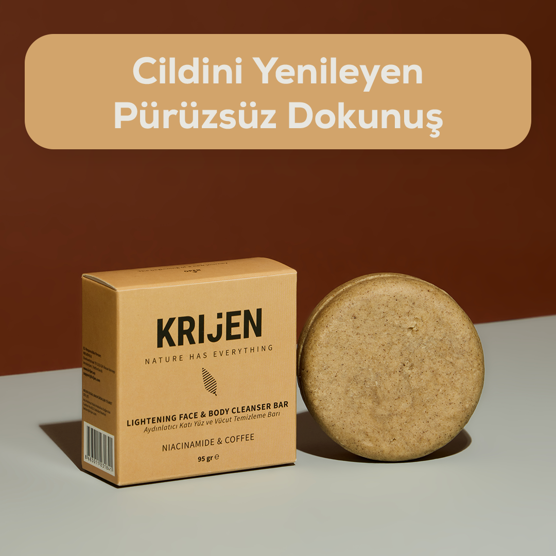 Aydınlatıcı Etkili Niacinamide & Kahve Yüz ve Vücut Temizleme Barı | Türk Kahvesi + Vanilya Yağı