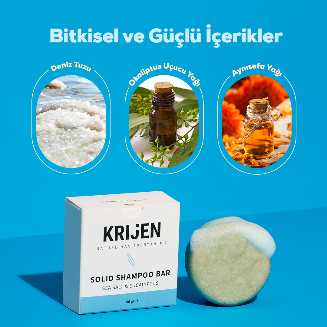 Deniz Tuzu & Okaliptus Katı Şampuan 50 Gr - Deneme Boy
