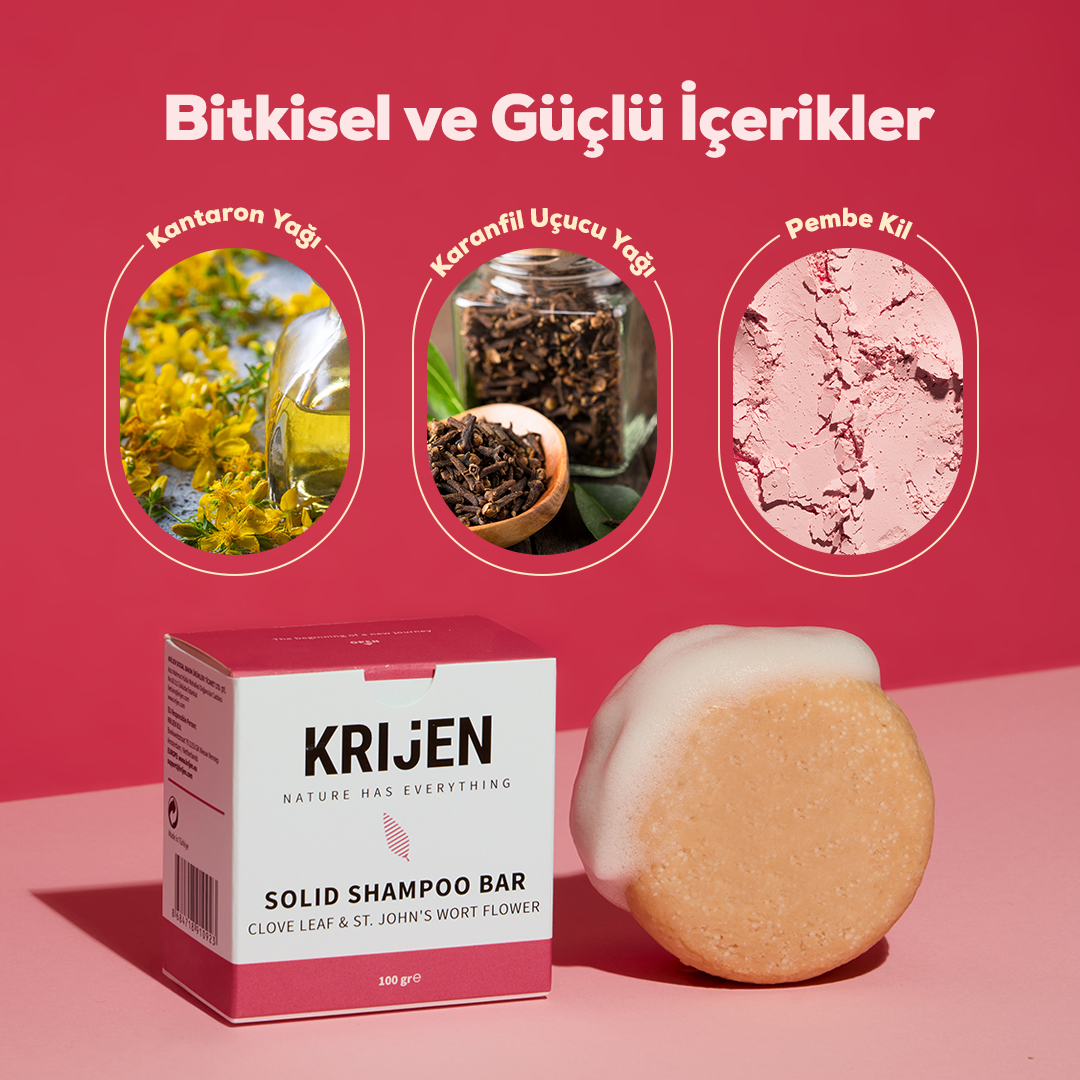 Karanfil & Kantaron Katı Şampuan 100 Gr | Bitkisel Keratin + Panthenol