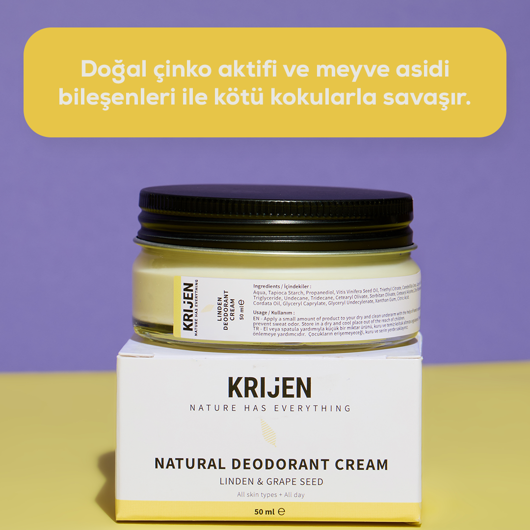 Ihlamur Çiçeği & Üzüm Çekirdeği Krem Deodorant | Alüminyum İçermez + %
