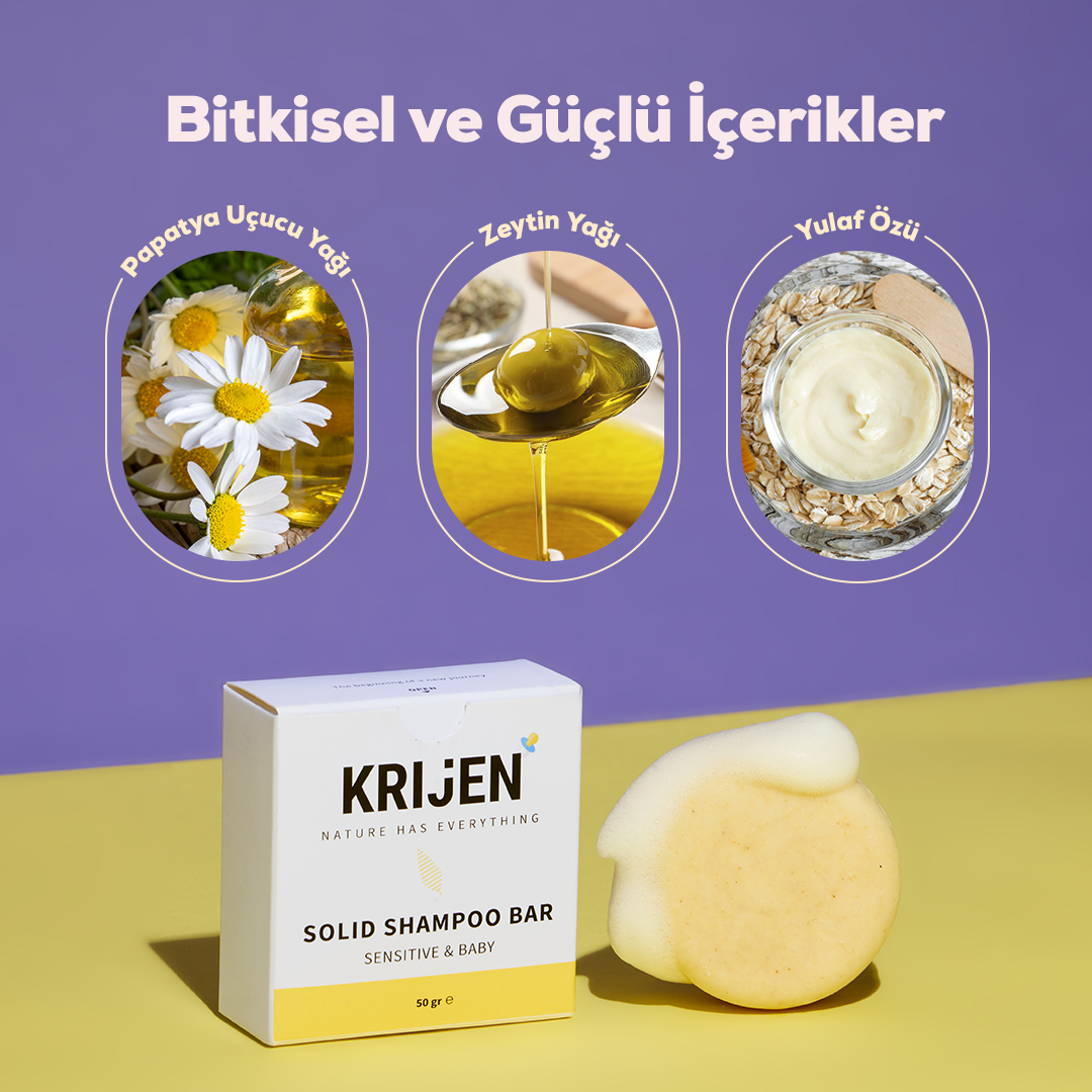 Hassas Cilt & Bebek Katı Şampuanı 50 Gr - Deneme Boy