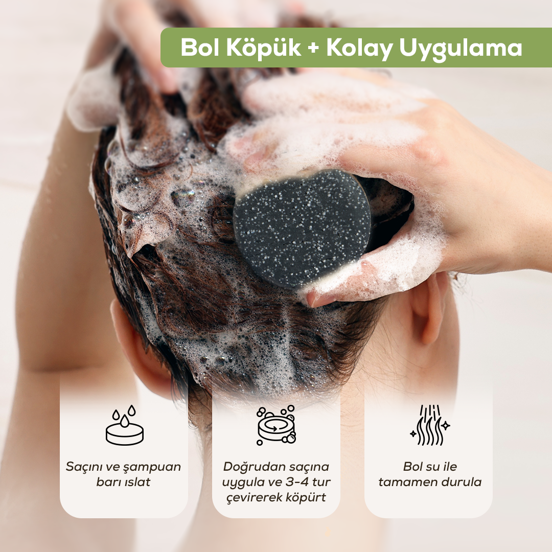 Aktif Karbon & Çay Ağacı Katı Şampuanı 50 Gr - Deneme Boy