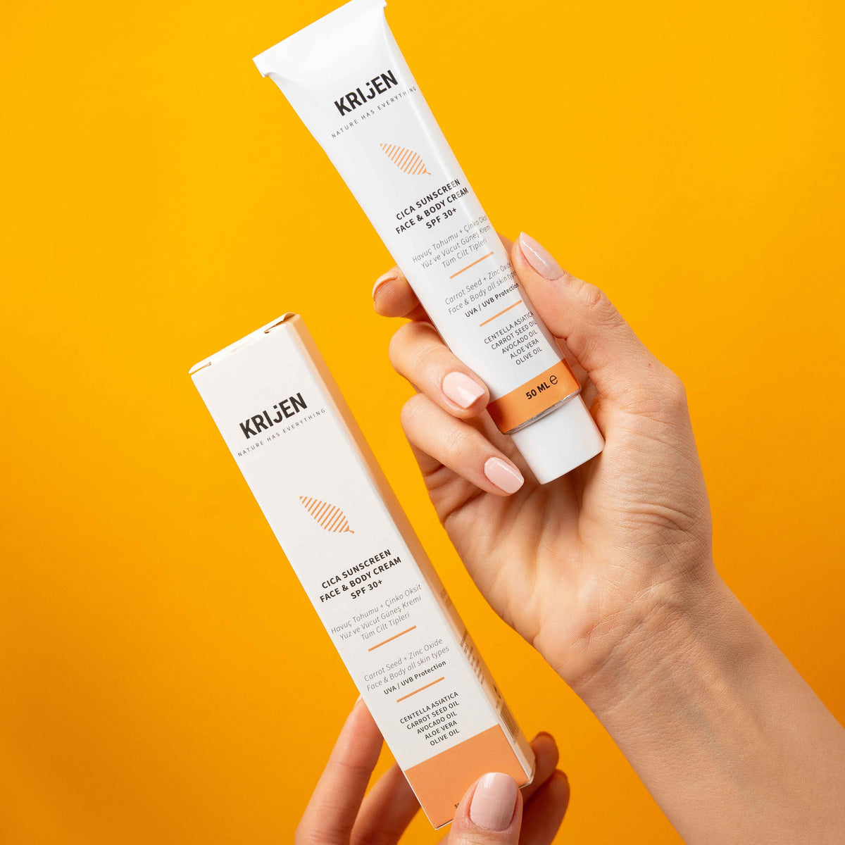 30+ SPF Güneş Koruyucu CICA Yüz ve Vücut Kremi