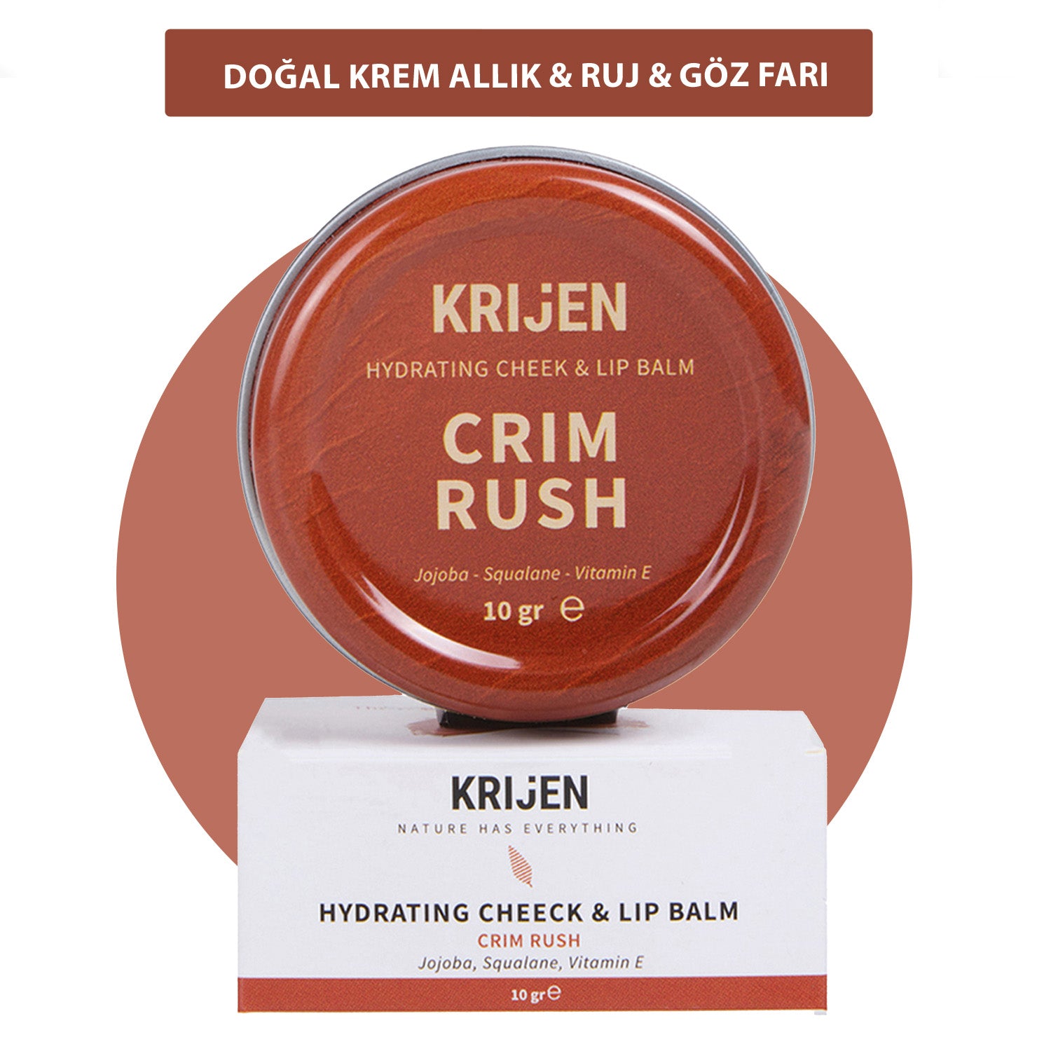 CRIM RUSH Kırmızı Renkli Dudak & Yanak Balmı 10 Gr